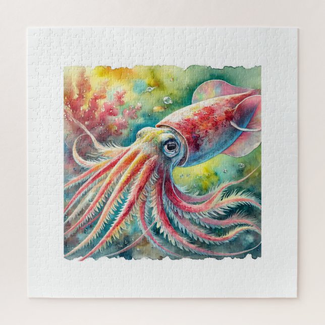 Humboldt squid 240824AREF112 - Watercolor Jigsaw Puzzle (Vertical)