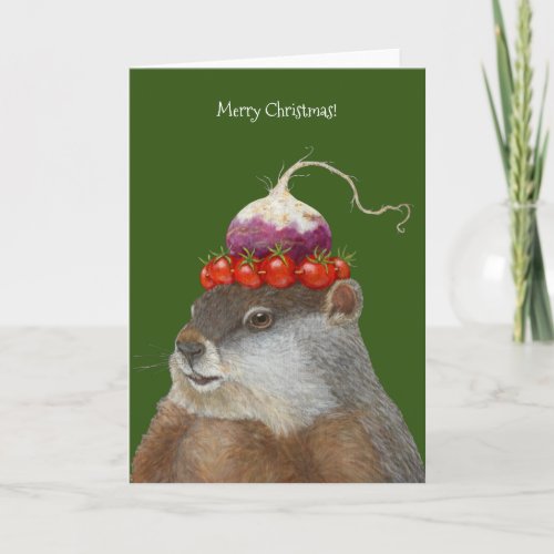 Humboldt the groundhog Christmas card