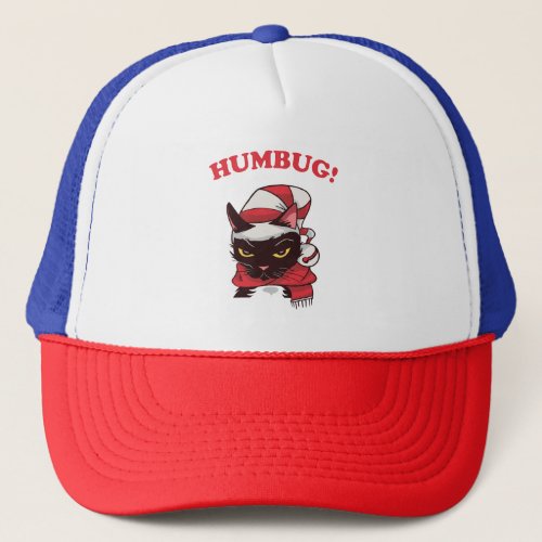 Humbug Funny Cat Christmas Design Trucker Hat