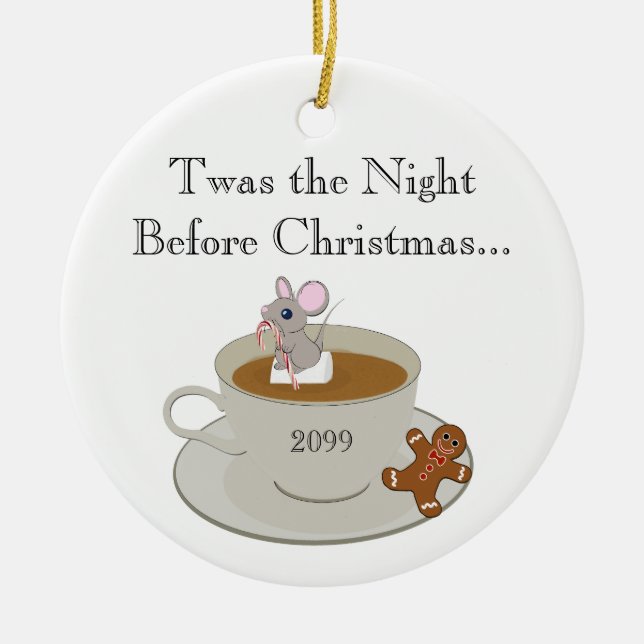 Humerous Add Your Own Text Night Before Christmas  Ceramic Ornament (Front)