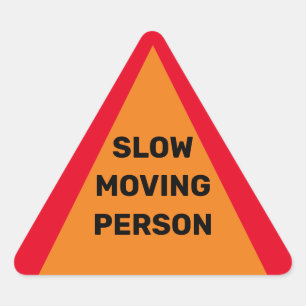 Humerous Slow Moving Person Sign Triangle Sticker
