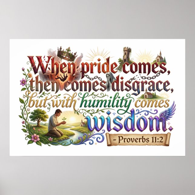 Humility Brings Wisdom While Pride Leads Shame Poster (Front)
