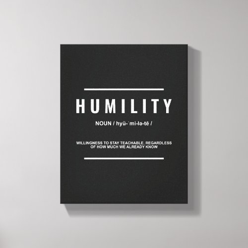 Humility Definition Inspirational Quote Wall Art