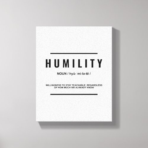 Humility Definition  Inspirational Quote Wall Art