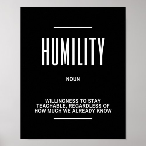 Humility Motivational Quote Poster