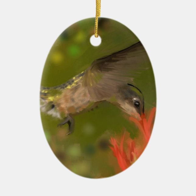 hummer drinking ceramic ornament (Front)