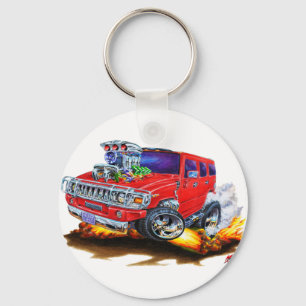 Hummer H2 Red Truck Keychain