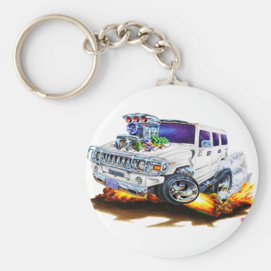 Hummer H2 WhiteTruck Keychain
