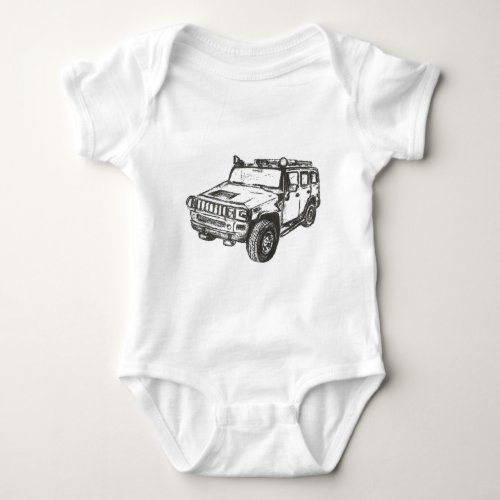 Hummer Truck Art Baby Bodysuit