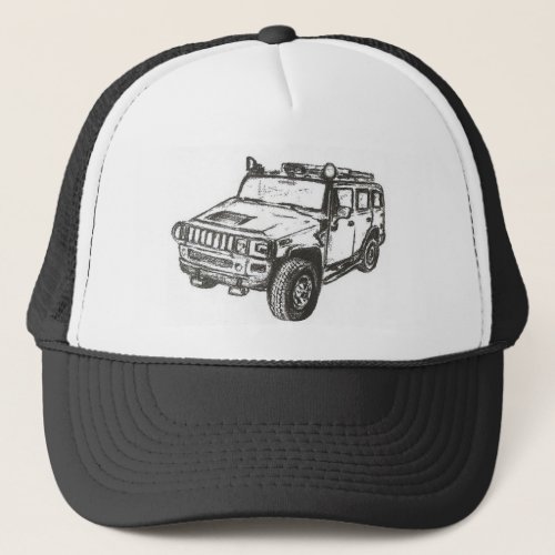 Hummer Truck Art Trucker Hat