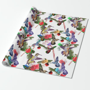 Hummers and Candy Canes Wrapping Paper