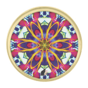Hummers Kaleidoscope Gold Finish Lapel Pin