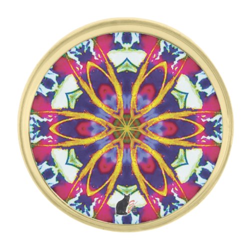 Hummers Kaleidoscope Gold Finish Lapel Pin