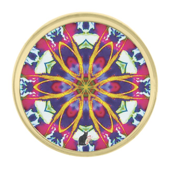 Hummers Kaleidoscope Gold Finish Lapel Pin (Front)