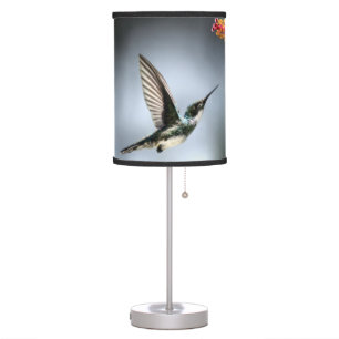 Humming Bird and Red Flower Table Lamp