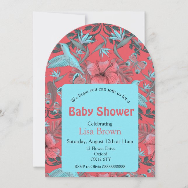 Humming bird Baby shower card (Front)