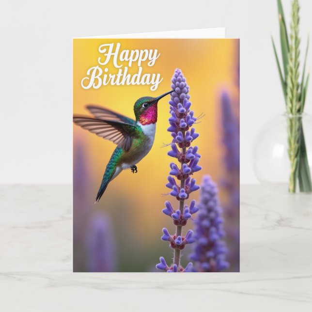 Humming Bird Birthday Card (Front)