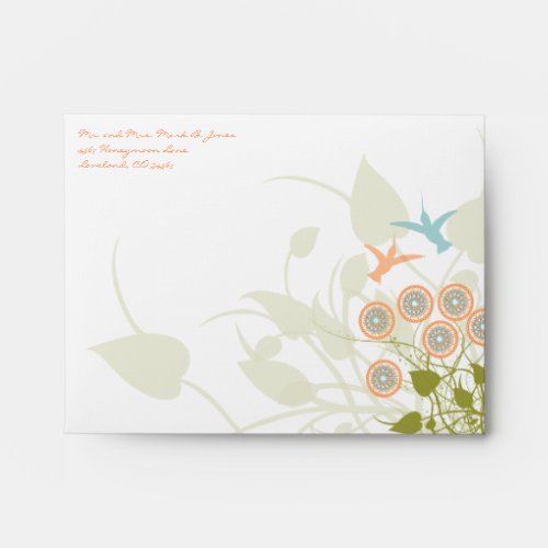 Humming Bird Christian Two Become  One RSVP Envelope