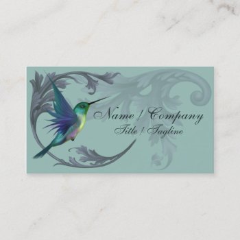 Humming Bird Elegance Business Card by RainbowCards at Zazzle