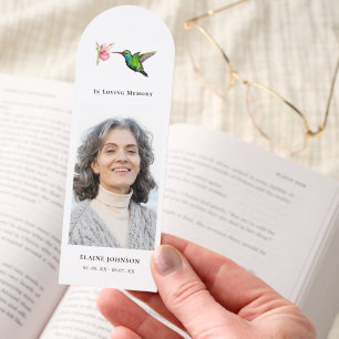 Humming bird Floral Funeral Loving memory Prayer Bookmarks