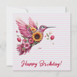 Humming bird flying Happy Birthday