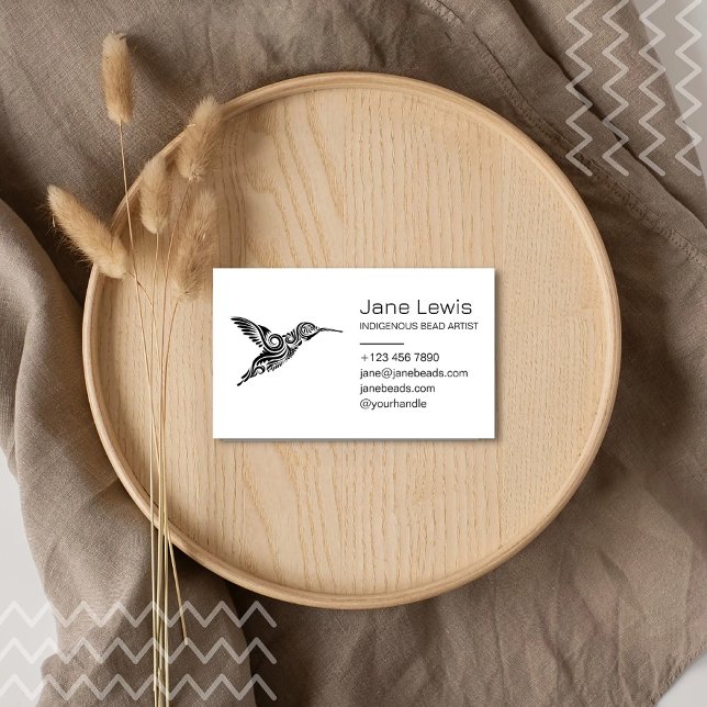 Humming Bird Illustration Native Indigenous Art Business Card (Creator Uploaded)