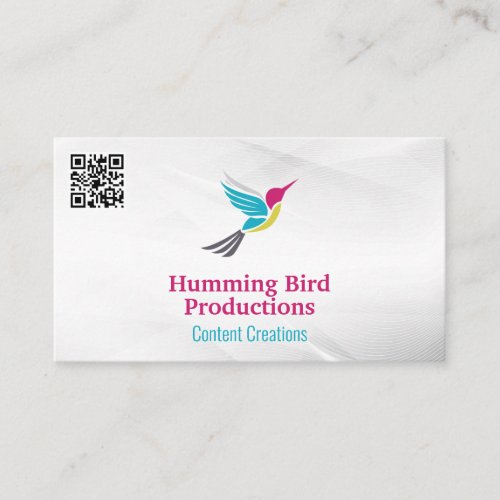 Humming Bird Logo  QR Code Business Card