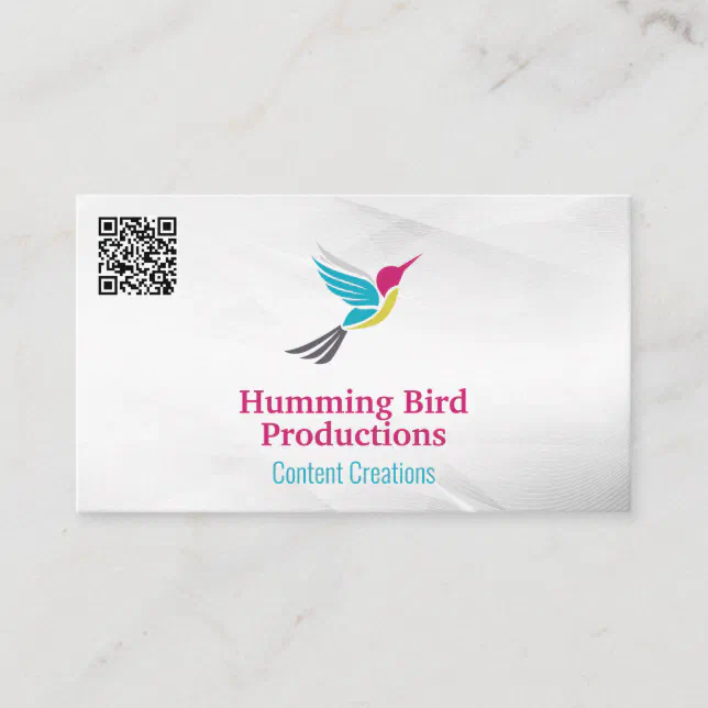 Humming Bird Logo | QR Code Business Card | Zazzle