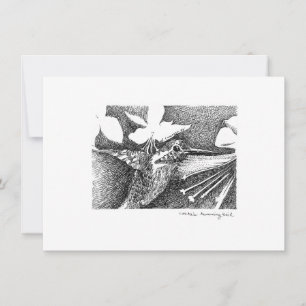 Humming Bird Pen and Ink Note Card