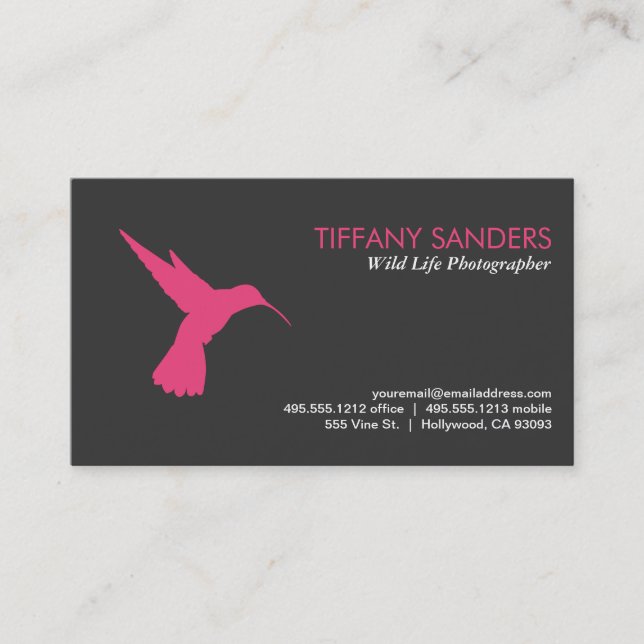 Humming Bird Pink Business Card (Front)