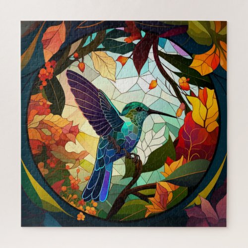 Humming Bird Stained Glass Jigsaw Puzzle