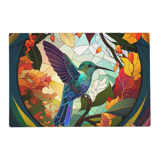 Humming Bird Stained Glass Placemat (Front)