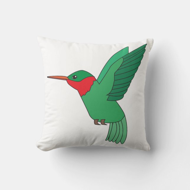 Humming Bird Throw Pillow (Front)