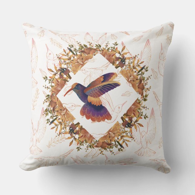 Humming Bird Throw Pillow (Front)