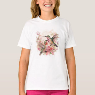 Humming Bird with Flowers T-Shirt