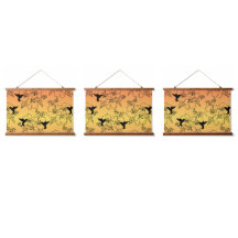 Humming Bird Wood Topped Wall Tapestry