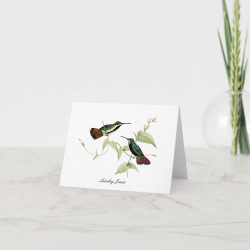 Humming Birds and flower Folded Thank You Card