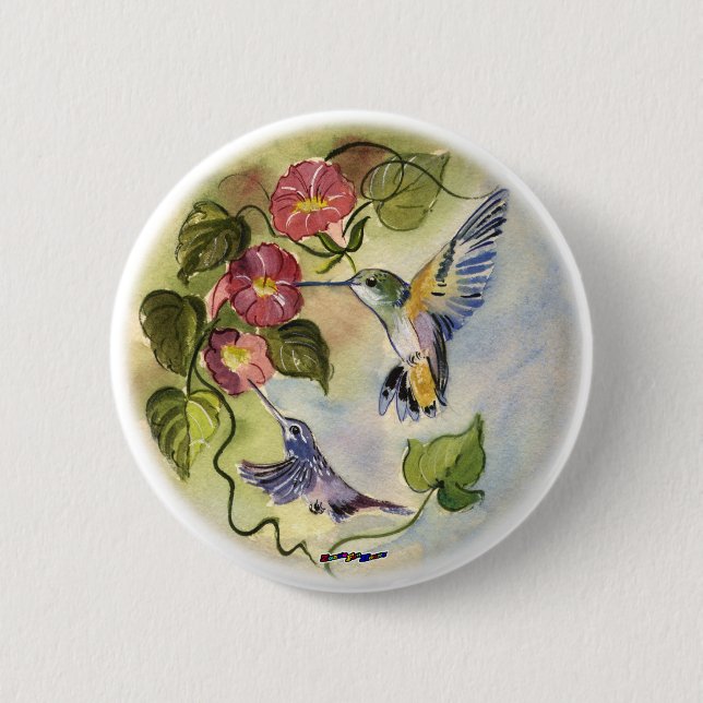Humming Birds Button (Front)