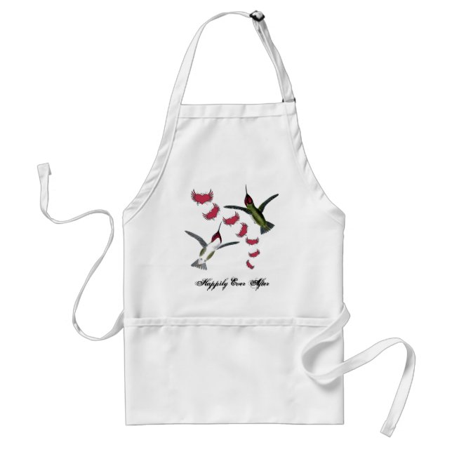 Humming Birds Grunge Hearts with Wings Adult Apron (Front)