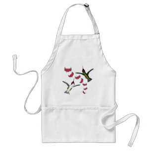 Humming Birds Grunge Hearts with Wings Adult Apron