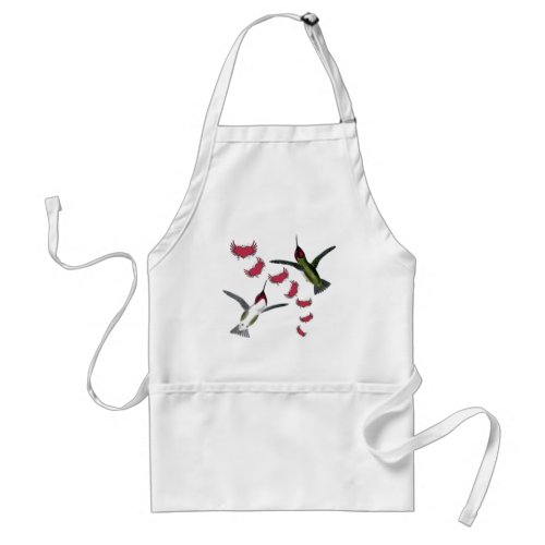 Humming Birds Grunge Hearts with Wings Adult Apron