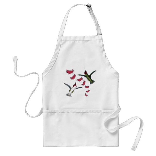 Humming Birds Grunge Hearts with Wings Adult Apron (Front)