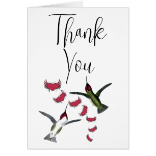 Humming Birds Grunge Hearts with Wings Cards