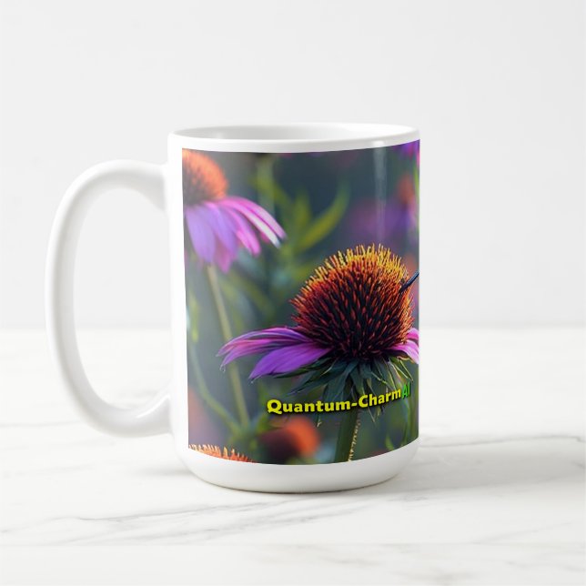 Humming birds love Echinacea 01 Coffee Mug (Left)