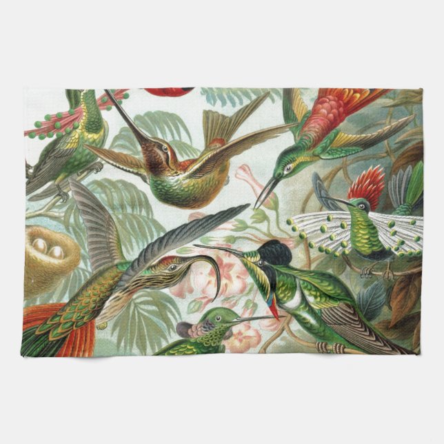 Humming Birds Paradise art Kitchen Towel (Horizontal)