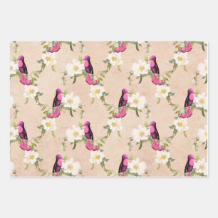 Humming Birds Series Design Five Wrapping Paper Sheets