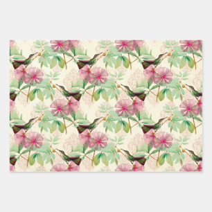 Humming Birds Series Design Seven Wrapping Paper Sheets