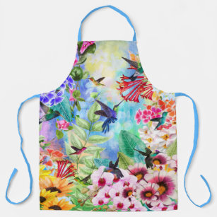 Humming Birds with Flowers Apron