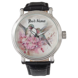 Humming Birds with Flowers Watch
