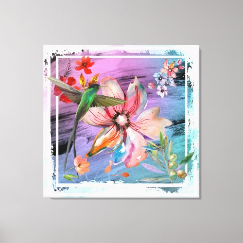 Humming Floral Canvas Print